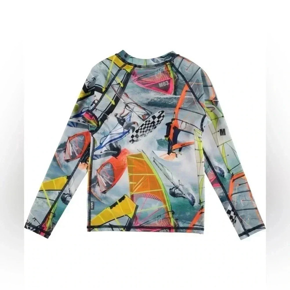 Molo Neptune Long Sleeve UV Rashguard Swim Shirt in Windsurfers 134-140/US9-10 - Picture 2 of 9